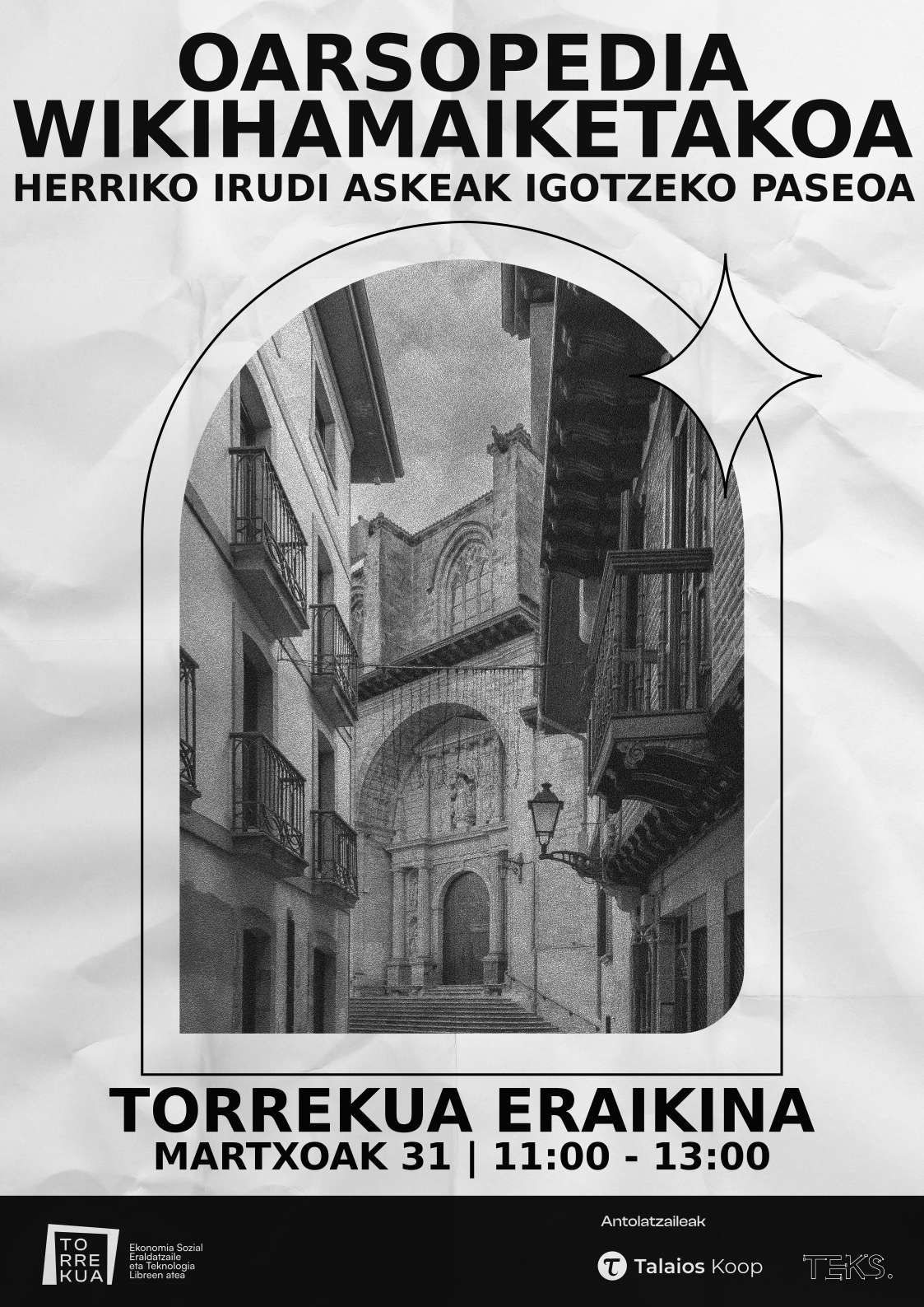 wikihamaiketakoa: herriko irudi askeak igotzeko paseoa | Torrekua, Ekonomia Sozial Eraldatzailearen eta Teknologia Libreen Atea